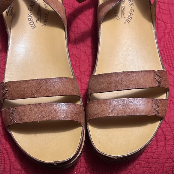 Kork-Ease Tan Leather Ankle Strap Sandals - Picture 5 of 7